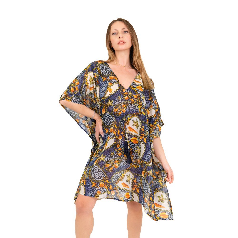 Kaftan dress with seashell motive