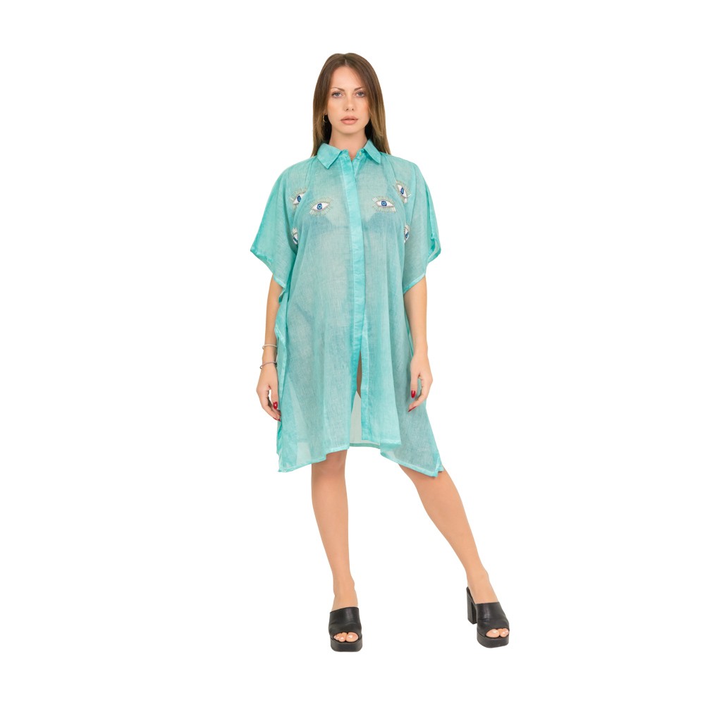 Kaftan - shirt dress with embroidered...