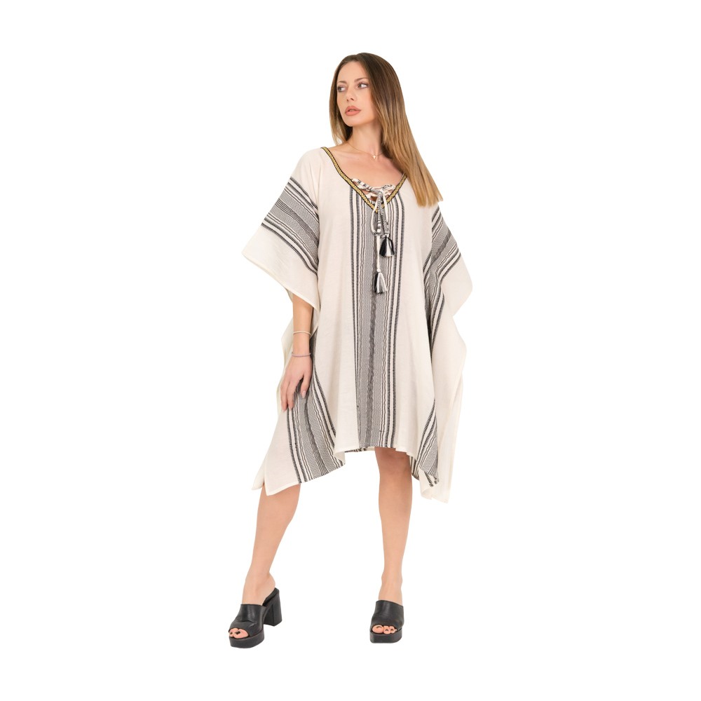 Kaftan dress midi White Boho style