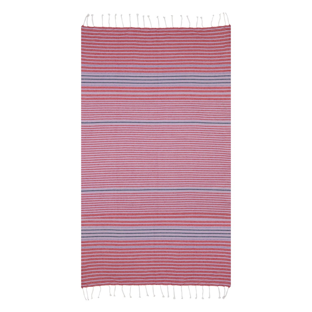 Summer Towel With Stripes and Fringe...