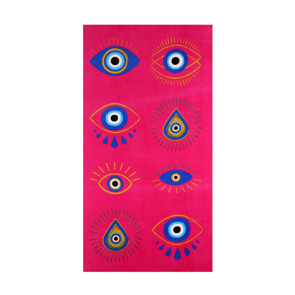 Beach Towel Cotton Velvet Evil Eyes...