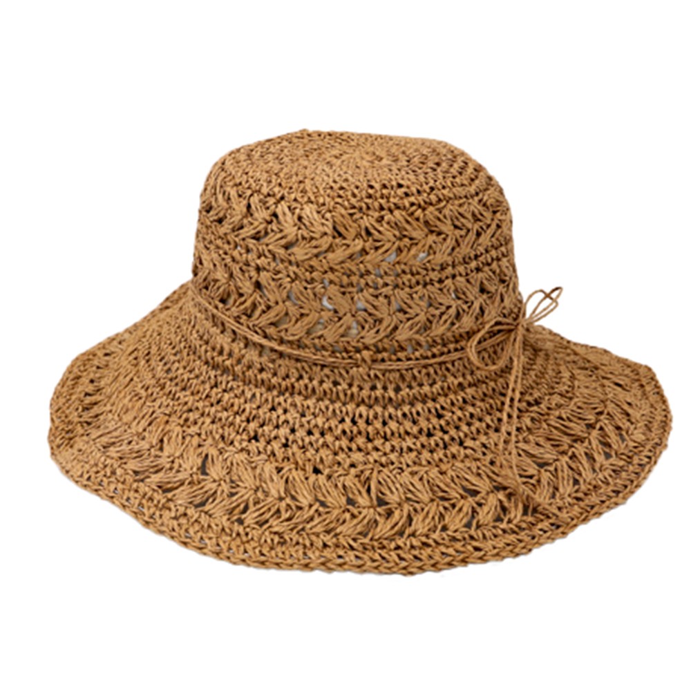 Straw Hat With Moldable Wire and Cord