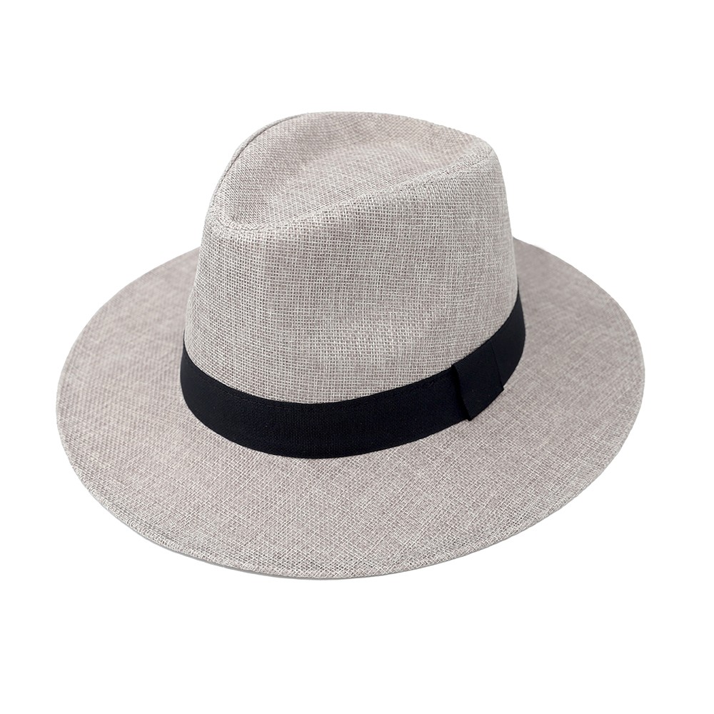 Straw Hat Panama style with black Ribbon