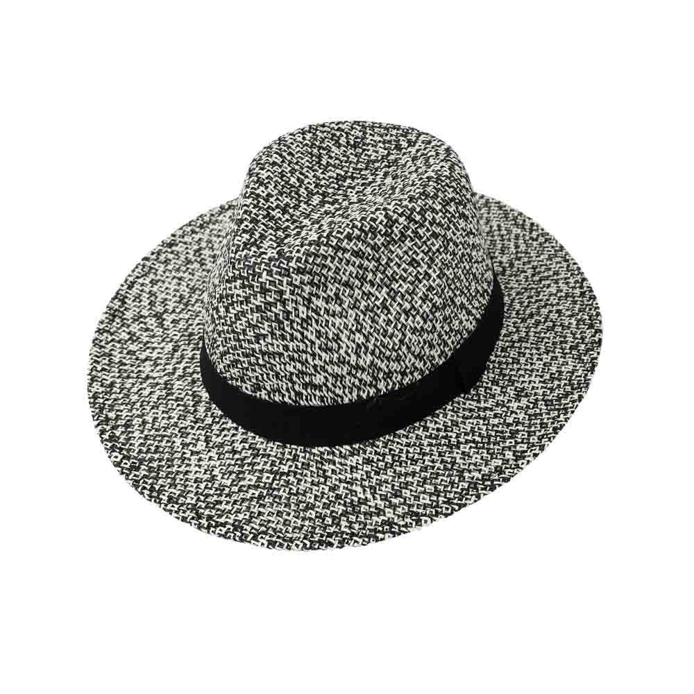 Straw Hat Panama style with black Ribbon