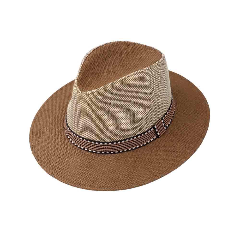 Panama Type Straw Hat With Perforated...