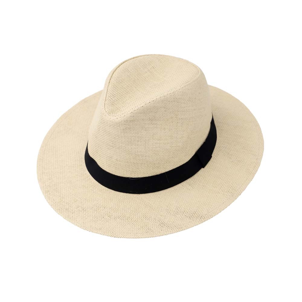 Panama Type Straw Hat With Perforated...