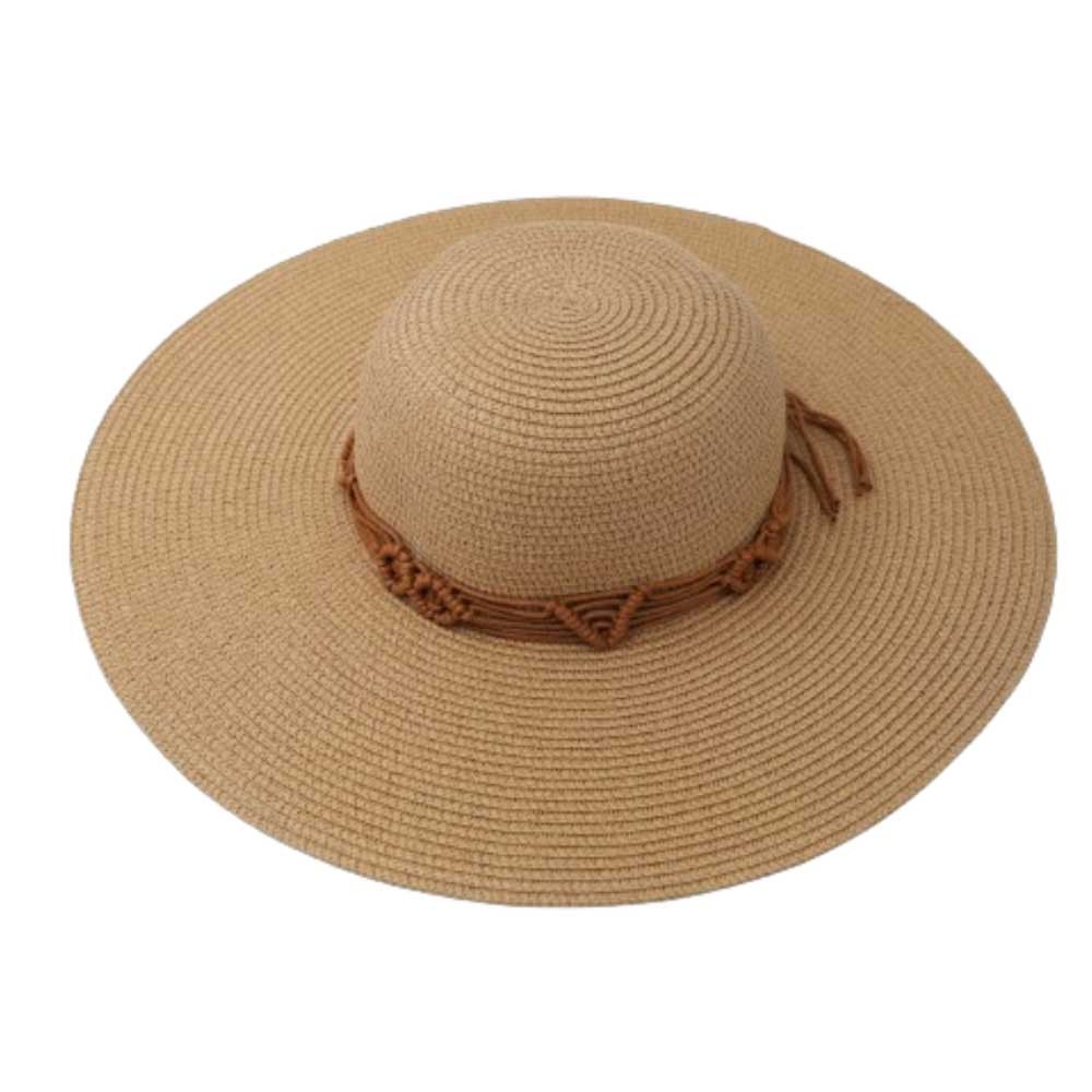 Straw Hat With Macrame Cord