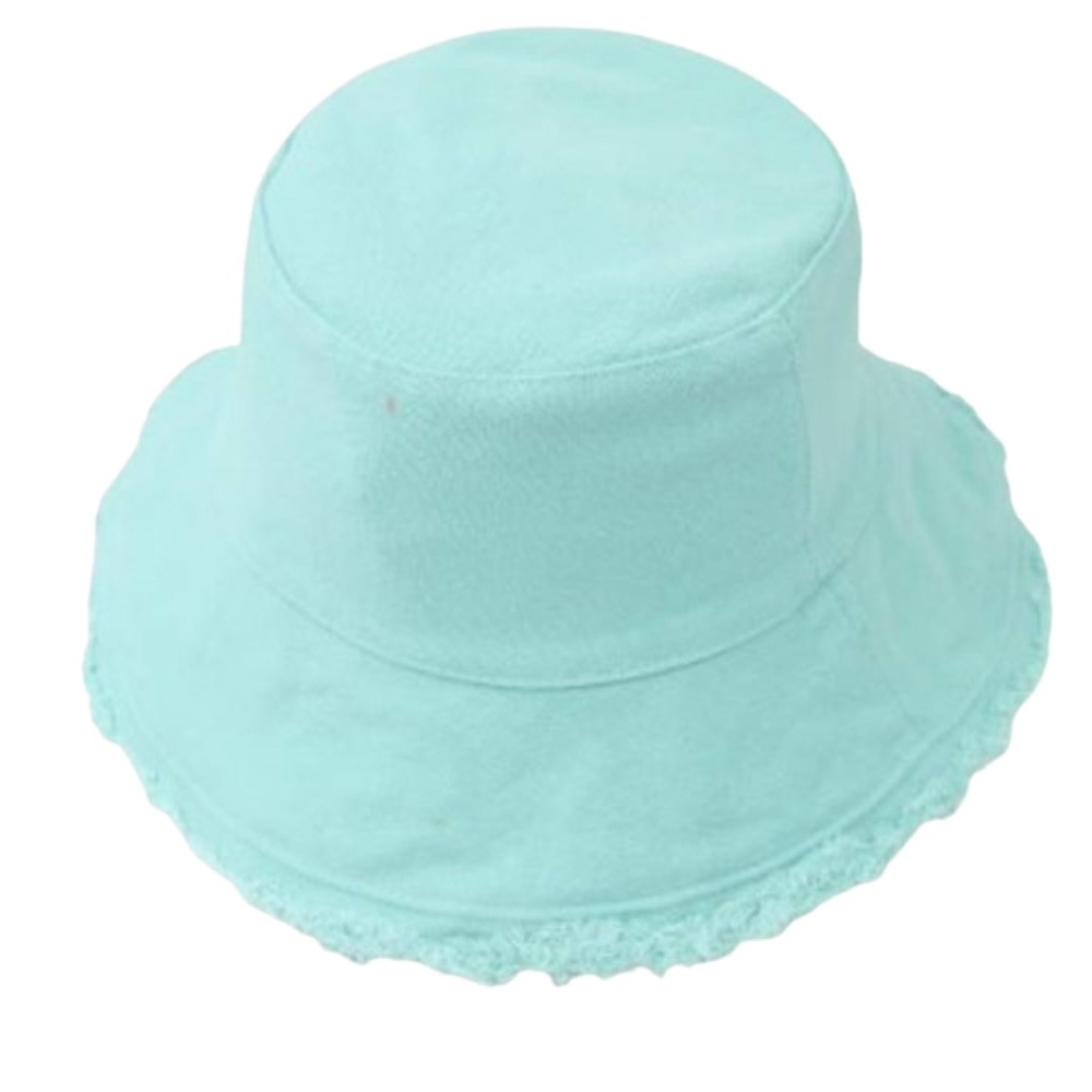 Unisex Bucket Hat with Fringed Edge