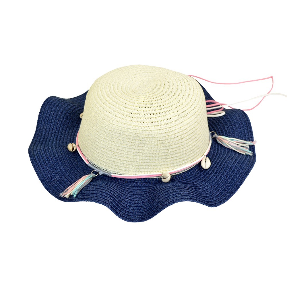 Children's Straw Hat with Seashells