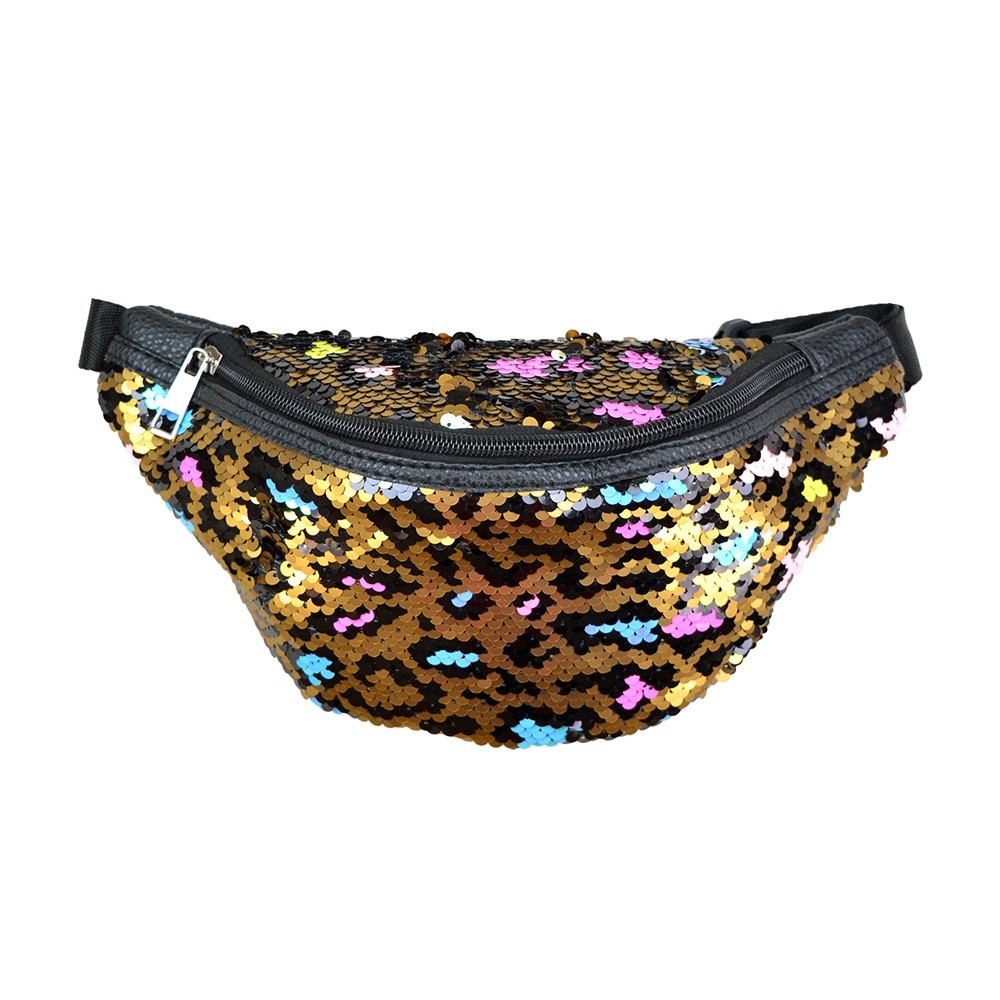 Flip Sequin Waist Bag Animal Print...