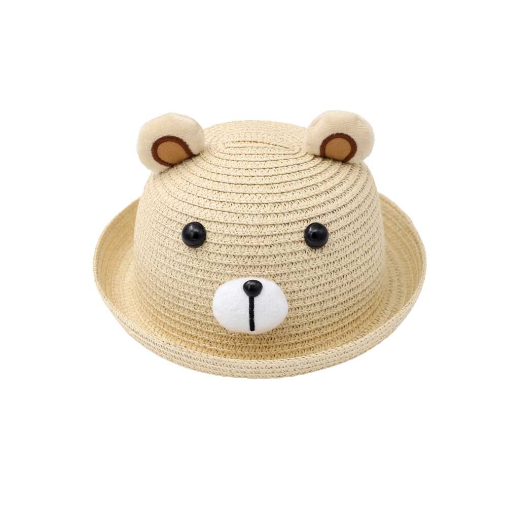 Children's Straw Hat Bear Design