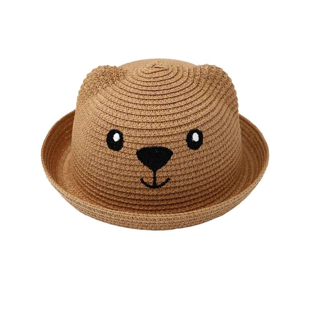 Children's Straw Hat Bear Design