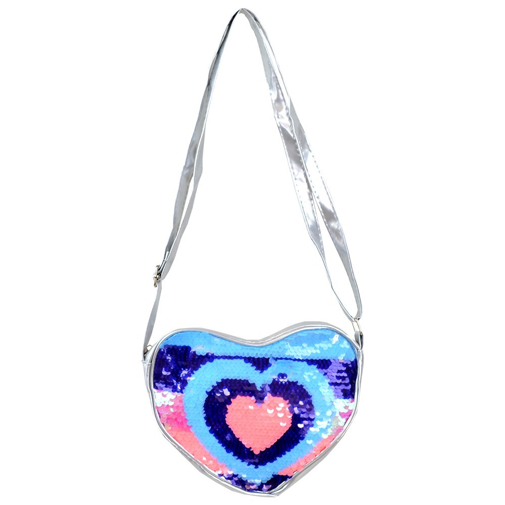 Heart Shaped Shoulder Bag with Sequins