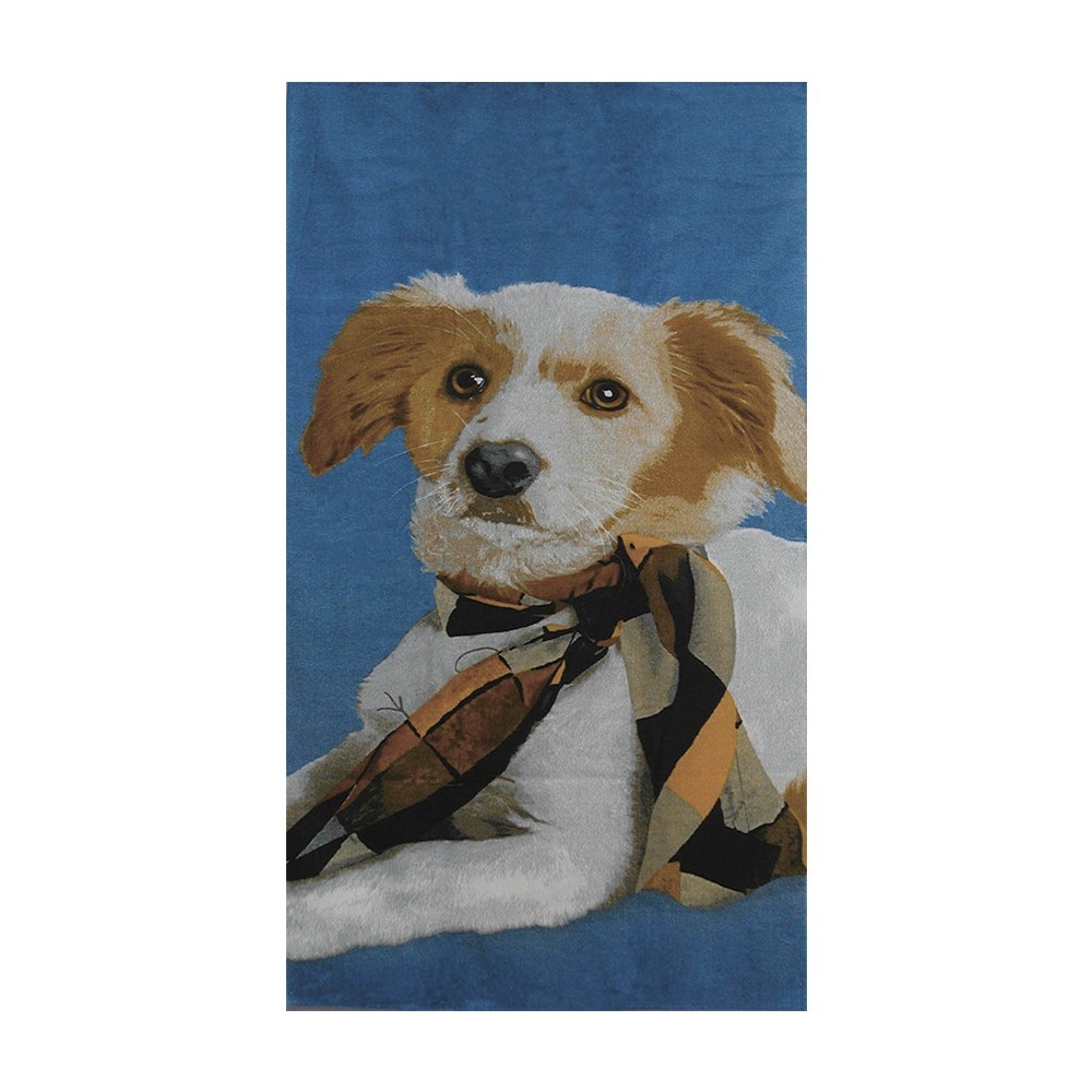 Beach Towel Cotton Velvet Dog 152x76cm