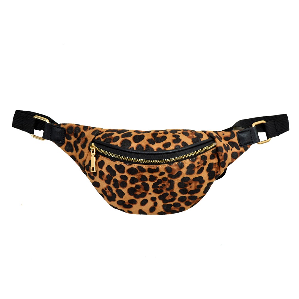 Animal Print Suede Waist Bag