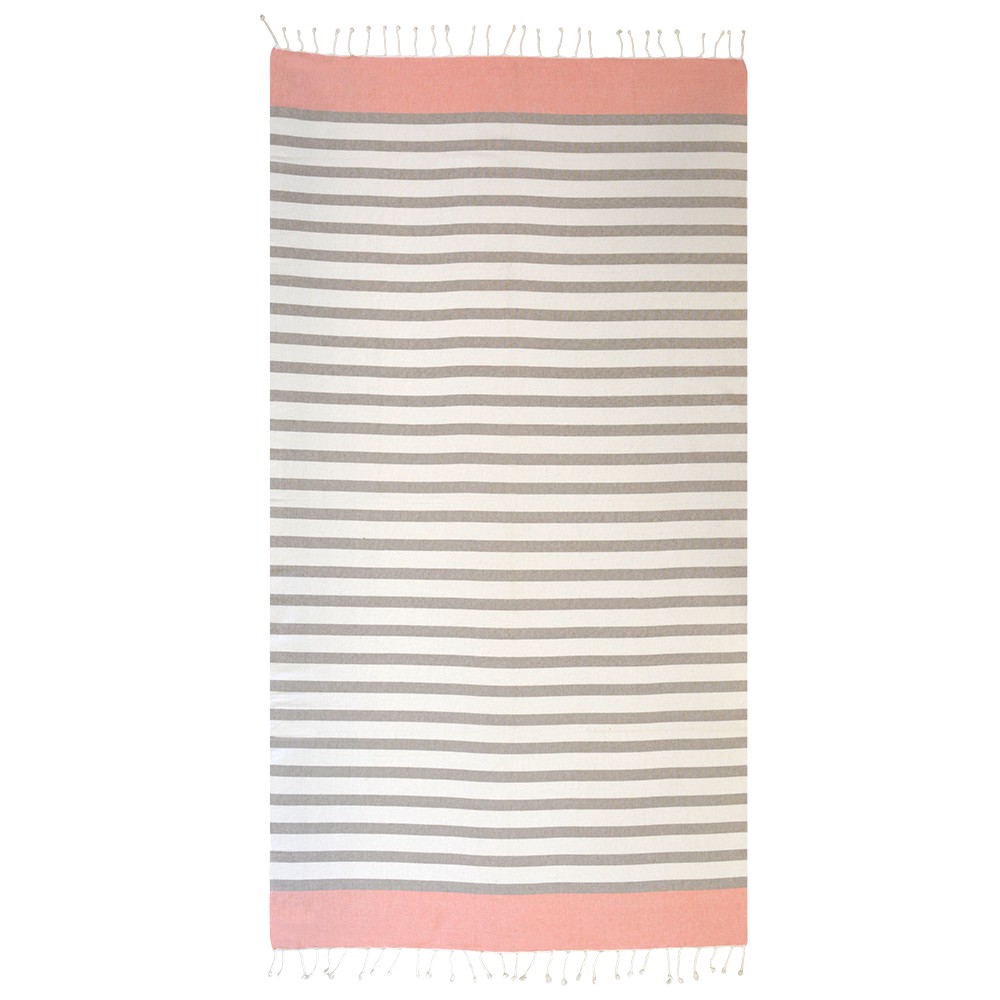 Summer Towel With Stripes and Fringe...