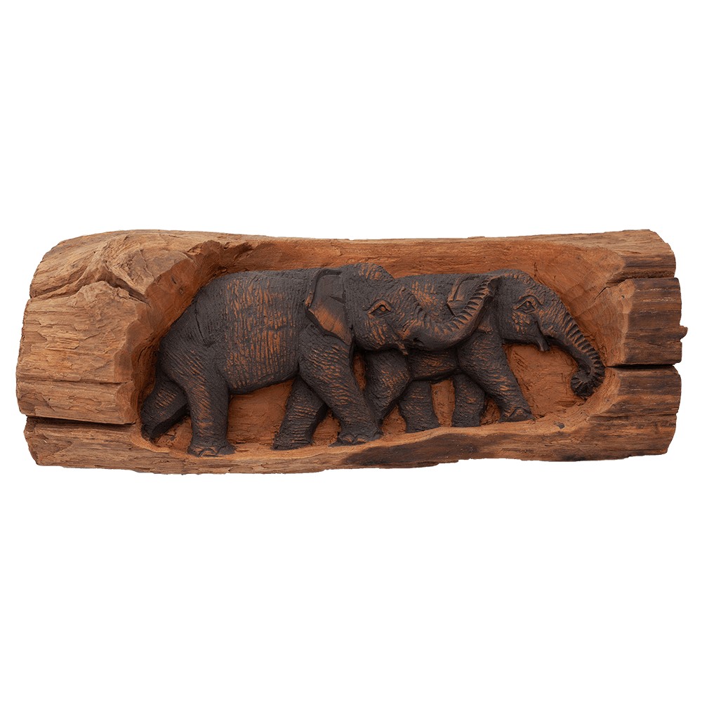 Decorative Wooden Two Elephants...