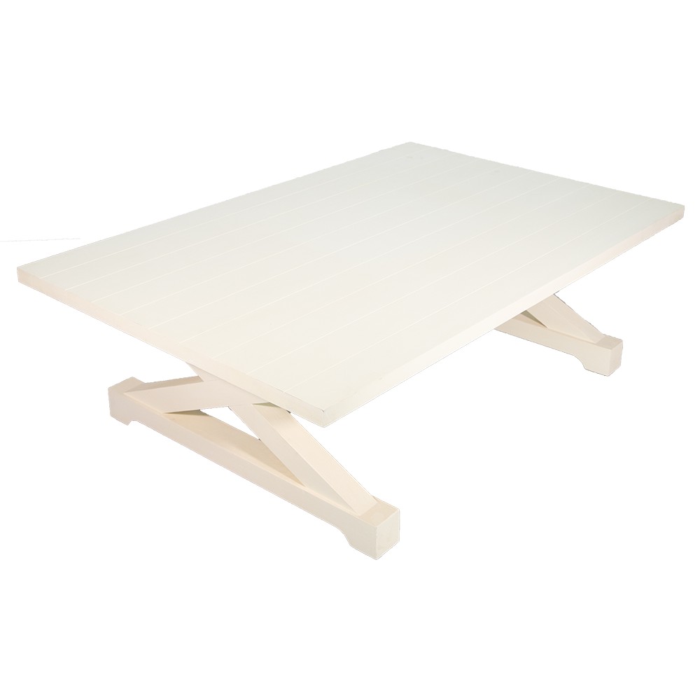 Wooden White Table J-Line 150x100x43cm