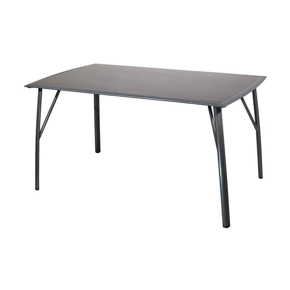 Table Glass And Metal Black140x80x72cm