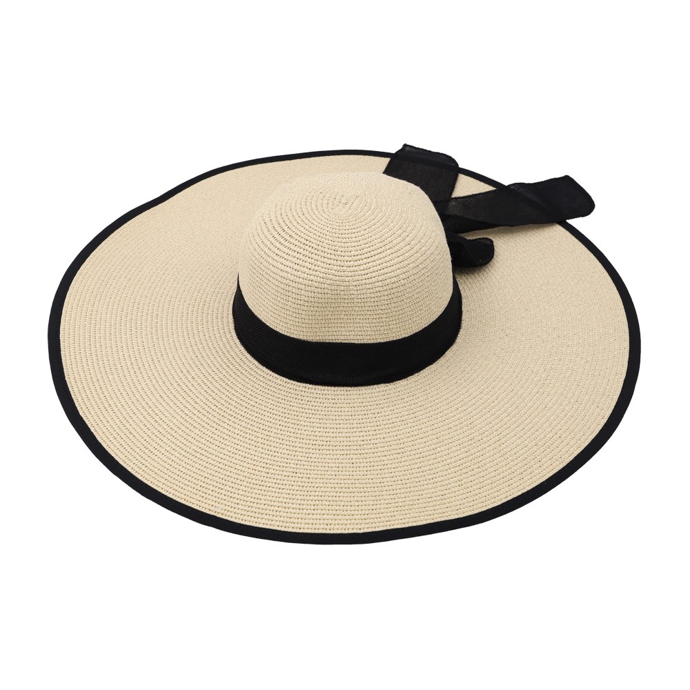 Straw Ηat With Wide Brim And Ribbon...