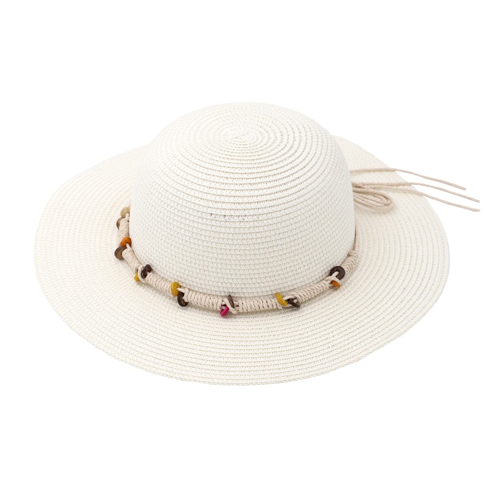 Straw Hat With Knitted Cord