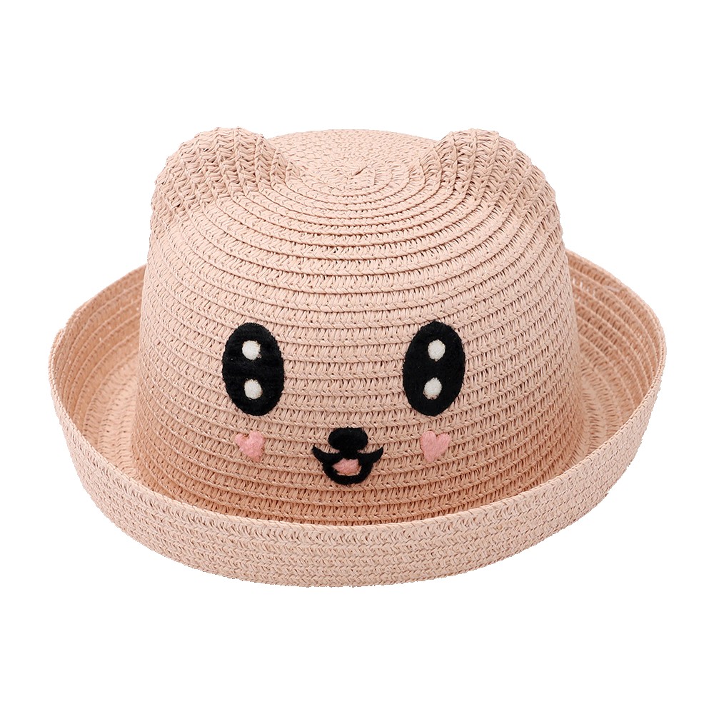 Children's Straw Hat Bear Design