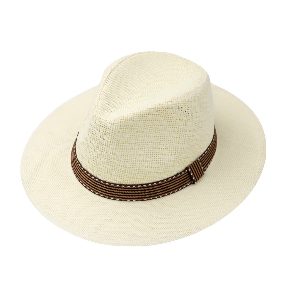 Panama Type Straw Hat With Perforated...